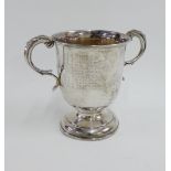 George V silver twin handed trophy cup, Hamilton & Inches, Edinburgh 1931, 15cm high