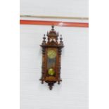 Mahogany Vienna wall clock, 112 x 38cm