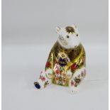 Royal Crown Derby 'Imari' Bear paperweight, with stopper, with printed backstamps and dale code LX