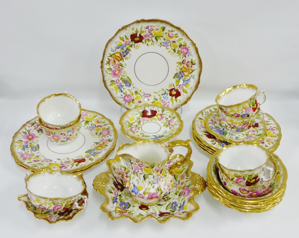 Quantity of Queen Anne 'Hadden Hall' patterned fine bone china table wares to include plates, bowls,