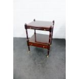 Mahogany two tier lamp / side table, 65 x 60cm