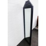 Ebonised wood Rennie Mackintosh style wall mirror, 160 x 46cm