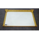 Regency style giltwood over mantle mirror, 84 x 136cm