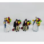 Set of four Leonardo Balloon Seller figures, (4)