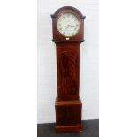 19th century longcase clock, with domed top over a circular dial inscribed McMaster Dublin, in a