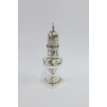 George III silver castor of baluster form with a domed finial, London 1807, 15cm high