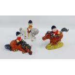 Collection of three Norman Thelwell Beswick Horse & Rider figures to include 'Kick Start' and '