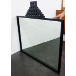 Ebonised Rennie Mackintosh style wall / pier mirror, 122 x 120cm