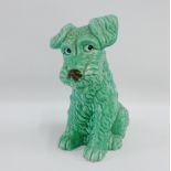 Sylvac green glazed dog, with impressed model No.1379, 20cm high