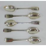 Victorian set of six silver teaspoons, William Cummins, Dublin 1844 (6)