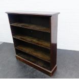 Mahogany open bookcase, 110 x 100cm