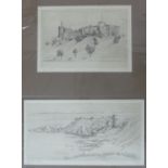 Freddie Theys (Belgium) Two copper plate engravings to include Inverness Castle & Dunnottar