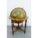 Modern floor standing globe on a circular base, 95cm high