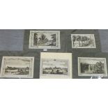 Five engraved prints to include Walpoole's British traveller, etc (in mounts but unframed (5)