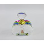 Glass scent bottle and stopper in a fitted box, 14cm high