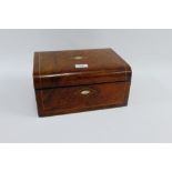 Walnut and inlaid writing box, 20 x 33cm