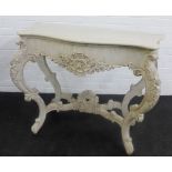 Italian style carved wooden console table, 88 x 102cm