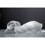 Baccarat opaque glass duck, 13cm long