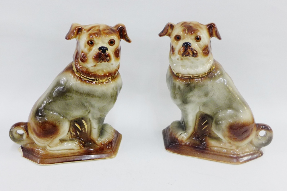 Pair of Staffordshire dogs, 30cm high (2)