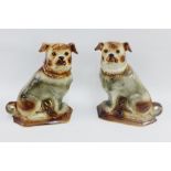 Pair of Staffordshire dogs, 30cm high (2)