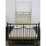 And So to Bed brass starter bed, with base, 229 x 138cm