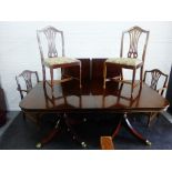Mahogany dining table with six chairs and two carvers, 78 x 192cm (9)