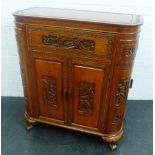 Chinoiserie carved hardwood cocktail bar, 104 x 92cm