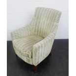 Striped upholstered armchair, 92 x 69cm