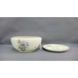 Poole floral patterned fruit bowl and circular serving dish, (2)