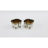 Pair of Victorian silver quatrefoil salts, London 1866, (2)