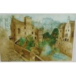 Michael McVeigh 'Dean Village, Hawthornbank' Coloured engraved print, numbered 50/50, entitled and