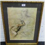 Framed 'Madonna & Child' Michelangelo print in a glazed giltwood frame, 32 x 45cm