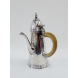 20th century Britannia standard coffee pot, makers mark for Robert Stewart, 24.5cm high