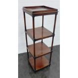 Mahogany four tier whatnot, 126 x 42cm