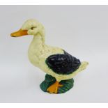 Painted iron duck doorstop, 28cm high