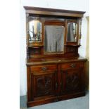 Late 19th / early 20th century carved oak dresser, 209 x 138cm