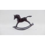 Bronze patinated metal miniature rocking horse figure, 12.5cm high
