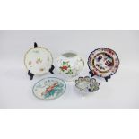 Collection of Japanese ceramics to include a porcelain vase, bowl and cabinet plate, together with a