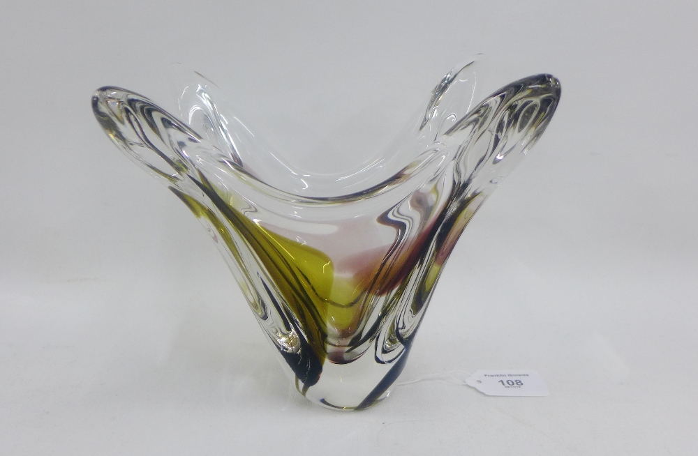 Max Verborket, Maestricht art glass vase, signed, etched signature to the base, 19cm high