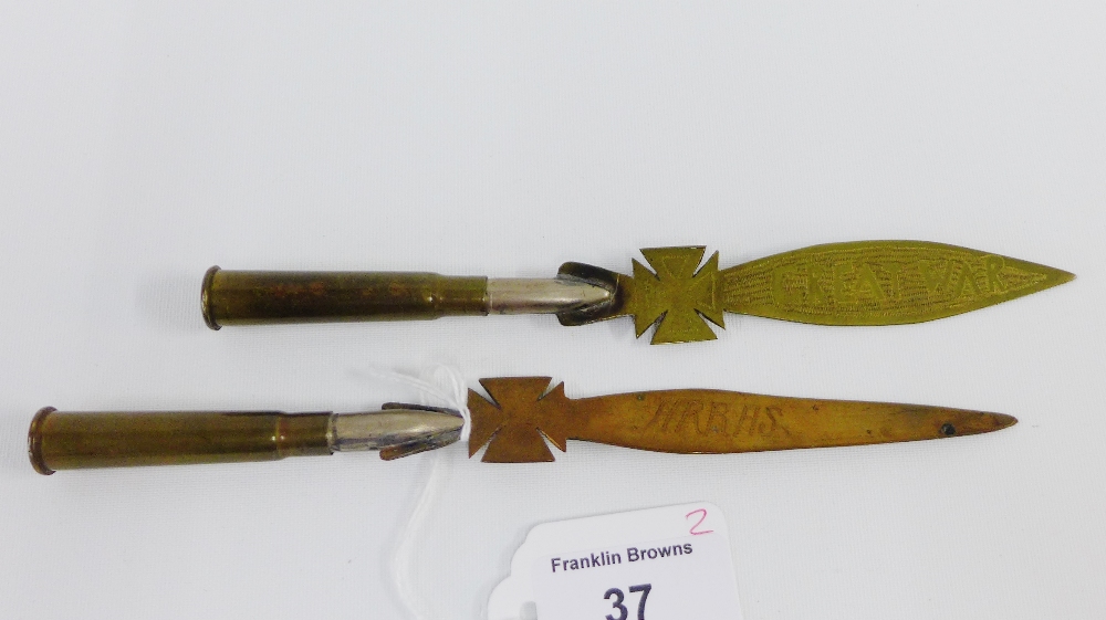 Two Trench Art paper knives (2)