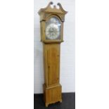 Oak cased longcase clock, the brass dial inscribed 'Ja's Smith, Edinburgh', 220 x 50cm