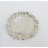 Edwardian silver card tray, William Aitken, Birmingham 1909, 15.5cm