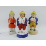 Allerton's Toby pepper pot, another similar and two others, one modelled as a fireman, 4cm high