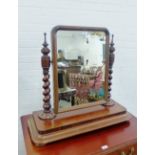 Victorian mahogany dressing mirror of large proportions, with barley twist supports, 75 x 80cm