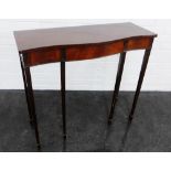 Mahogany console table with square tapering legs and spade feet, 84 x 91cm