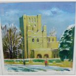 Andrew Binnie (b.1935) 'Abbey in the Snow' Limited edition print numbered 1/50, 25 x 75cm
