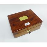 19th century mahogany box with brass presentation plaque to the lid, 19 x 24cm