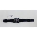 Gents Skagen Titanium 3 ATM wristwatch on black leather strap