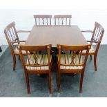 Mahogany table with set of six chairs to include two carvers (7)
