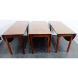 Mahogany extending three part dining table, each drop end is 78 x 98cm and centre is 78 x 134cm (3)